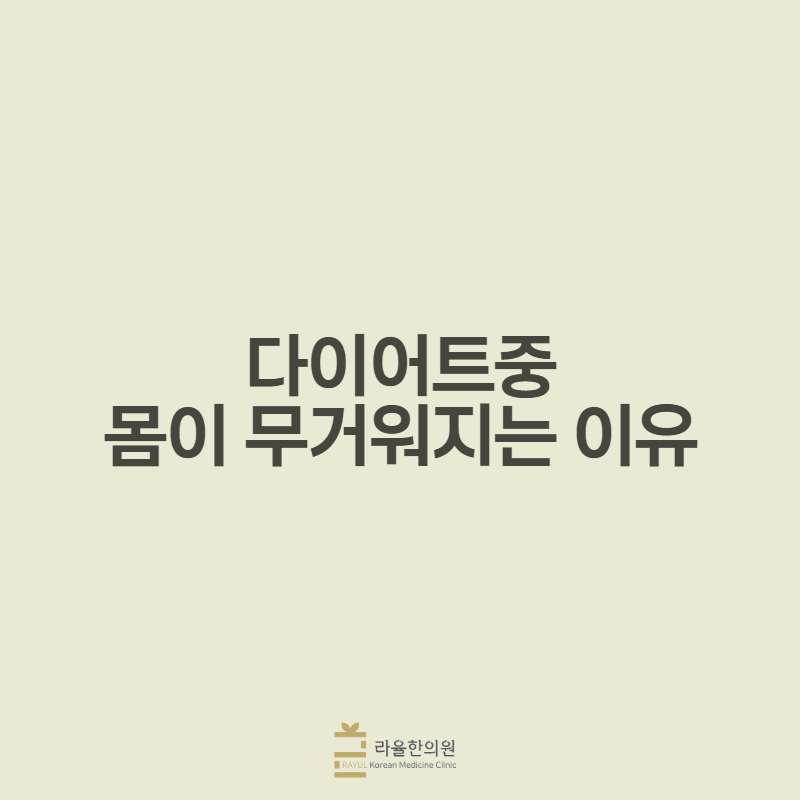 [칼럼] 다이어트 중 몸이 무거워지는 이유
