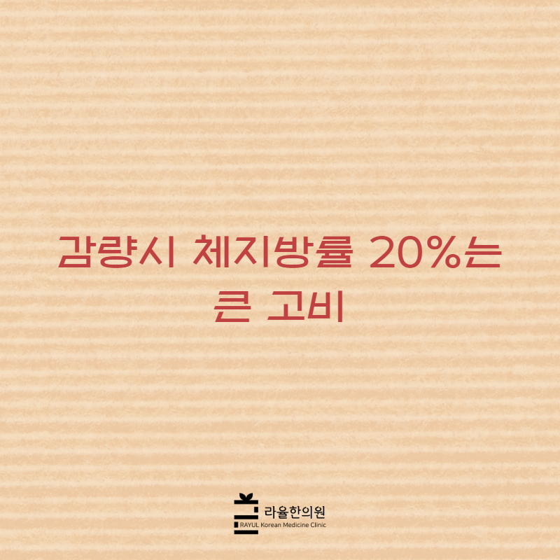 [칼럼] 감량시 체지방률 20%는 큰 고비