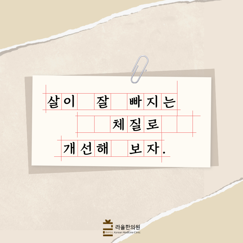 [칼럼] 살이 잘 빠지는 체질로 개선해 보자